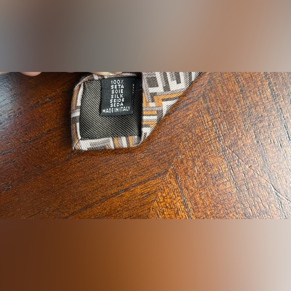 Pal Zileri Brown and White Geometric Tie - Picture 5 of 5